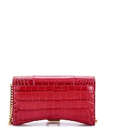 Pre-Owned Balenciaga Hourglass Chain Wallet Embossed Leather