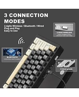 Yunzii AL71 75% Mechanical Keyboard,Full Aluminum Cnc,Hot Swappable Gasket,2.4GHz Wireless BT5.0/Usb-c Wired,Nkro Programmable Rgb Backlight Creamy Ty