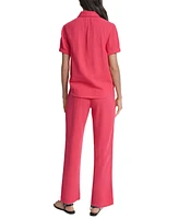 Dkny Jeans Petite Cuffed Short-Sleeve Shirt