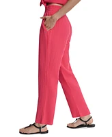 Dkny Jeans Petite Cotton Pull-On Smocked-Waist Pants