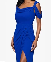 Betsy & Adam Women's Cold-Shoulder Cowlneck Dress