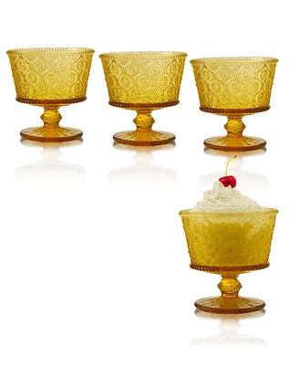 Qualia Glass Cameo Dessert Bowls, Set of 4