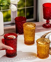 Qualia Glass Cameo Highball Glasses, Set of 4