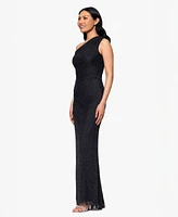 Betsy & Adam Women's Solid-Color Studded Long Halter Dress