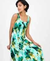 Sandra Darren Women's Seamed Scoop-Neck Midi Dress