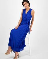 Sandra Darren Women's Sleeveless Pleated Maxi Dress