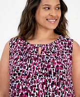 Kaspern Plus Chiclet-Print Sleeveless Top