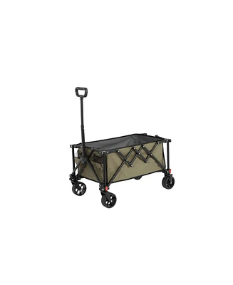Folding Wagon Cart - All Terrain Wheels (Army Green)