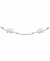 Bling Jewelry Five Multi Zoo Animal Lucky Beads Elephant Charms Anklet Ankle Bracelet Silver