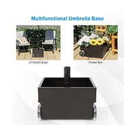 150 Pounds Patio Umbrella Base Stand Wheels Planter Outdoor