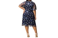 Kiyonna Plus Sonnet Embroidered Cocktail Dress