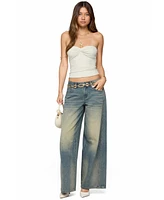 Edikted Women's Washed Low Rise Baggy Jeans