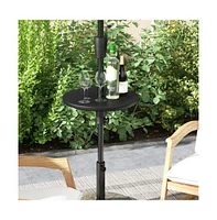 20 Inches Outdoor Adjustable Umbrella Table with 1.5 Inches Umbrella Hole