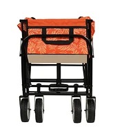 Collapsible Wagon Cart - 225lb Capacity, Orange Leaf