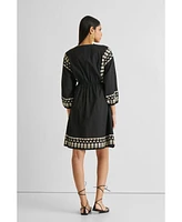 Reistor Women's Deep V Embroidered Dress