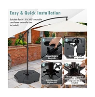 4 Pieces Patio Cantilever Offset Umbrella Weights Base Plate Set