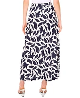 CeCe Women's Printed Seamed Maxi Skirt