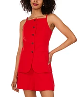 1.state Women's Square-Neck Button-Front Long Vest