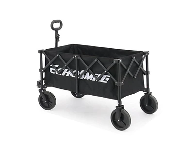 EchoSmile Collapsible Foldable Wagon with 300lbs Weight Cart Heavy Duty Folding Beach Wheels and Adjustable Handle for Camping Garden