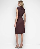 Dkny Women's V-Neck Cargo-Pocket Sleeveless Midi Dress