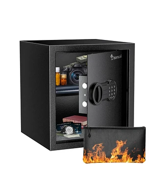 Bonsaii Security Safe Box with Money Bag, 1.28 Cubic Feet Large Document Safe Box for Home, Digital Keypad Lock, Removable Shelf for Money, Medicine,