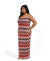 Fashion-szn Curve Plus Sleeveless Retro Mesh Maxi Dress