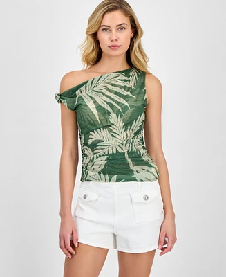 Guess Women's Mirin Floral-Print Off-The-Shoulder Top