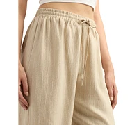 Bcx Juniors' Striped Drawstring-Waist Wide-Leg Pants