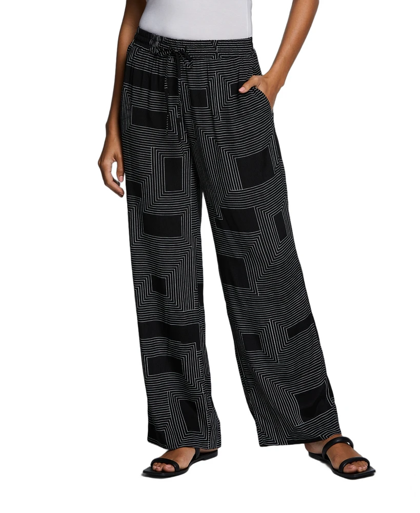 Ella Rafaella Petite Eco Fabric Pull On Wide Leg Pants