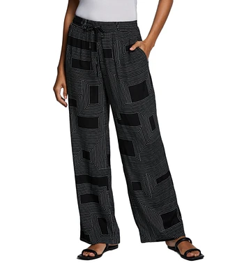 Ella Rafaella Petite Eco Fabric Pull On Wide Leg Pants