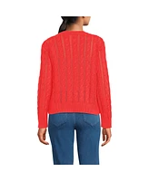 Lands' End Women's Drifter Cable Pointelle Stitch Sweater