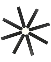 66'' 8-blade Tri Color Dimming Ceiling Fan with Intelligent Remote Control and App Timing Function for Various Indoor Layouts