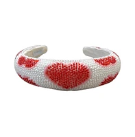 Traditional Headband - Beaded Hearts