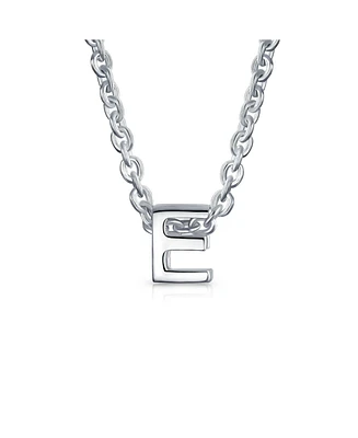 Bling Jewelry Tiny Block Letter Alphabet Initial A-z Dainty Pendant Necklace .925 Sterling Silver