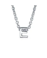 Bling Jewelry Tiny Block Letter Alphabet Initial A-z Dainty Pendant Necklace .925 Sterling Silver