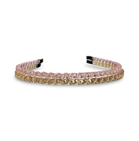 Thin Beaded Headband Set - Gold + Pink