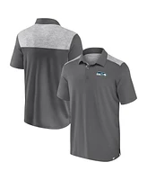 Fanatics Men's Heather Gray Seattle Seahawks Long Shot Polo Shirt