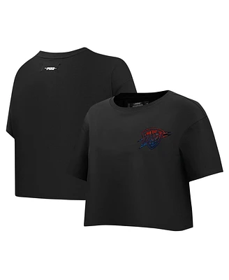 Pro Standard Women's Black Oklahoma City Thunder Jewels Boxy Cropped T-Shirt