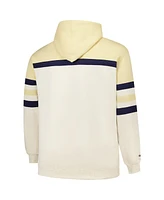 Mitchell & Ness Men's Cream Michigan Wolverines Big Tall Head Coach Pullover Hoodie