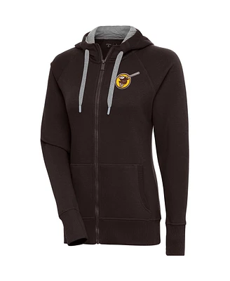 Antigua Women's Brown San Diego Padres Cooperstown Victory Full-Zip Hoodie