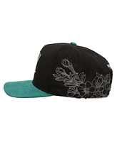 Mitchell & Ness Men's Black Anaheim Ducks May Flowers Pro Crown Snapback Hat
