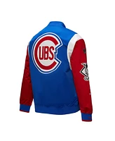 Mitchell & Ness Men's Royal/Red Chicago Cubs Cooperstown Collection Team Origins Satin Full-Snap Jacket