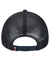 New Era Men's White/Navy Minnesota Twins Distressed 9FORTY A-Frame Adjustable Trucker Hat