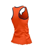 New Era Women's Orange Denver Broncos Lettuce Hem Notch Neck Tri-Blend Tank Top