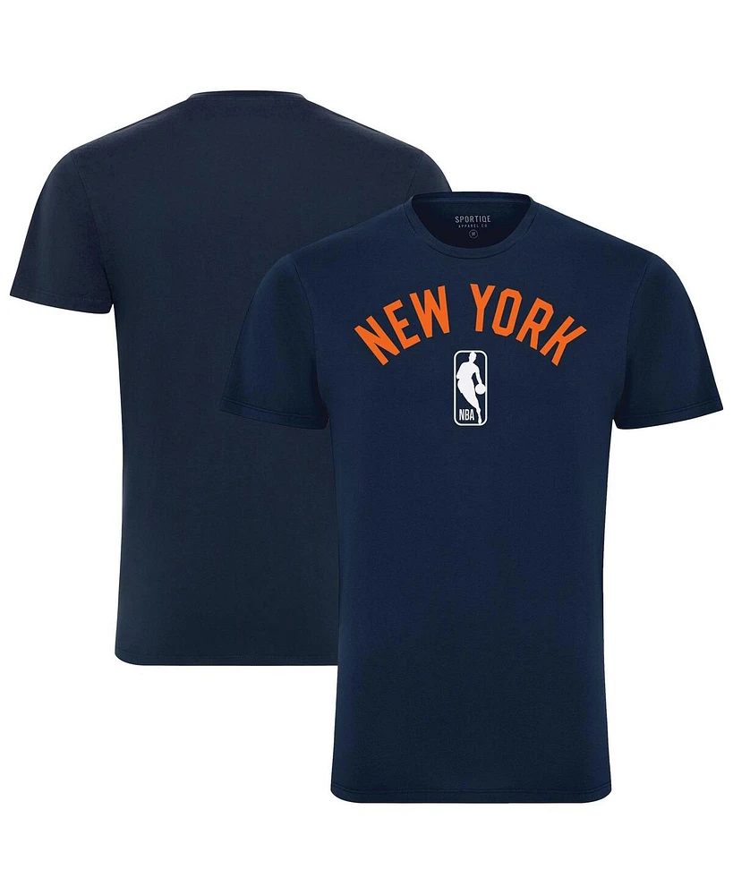 Sportiqe Men's and Women's Navy New York Knicks Bingham T-Shirt