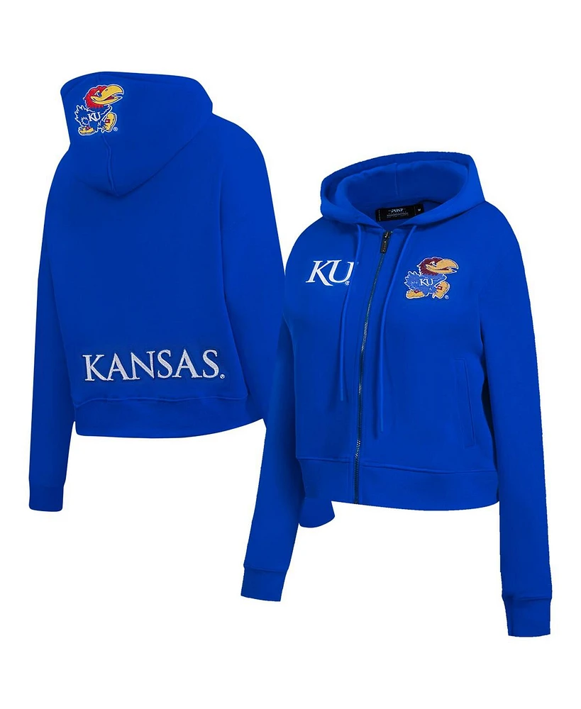 Pro Standard Women's Royal Kansas Jayhawks Game Day Sequin Full-Zip Hooded Jacket