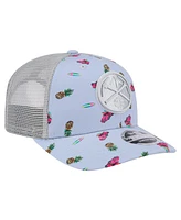 New Era Men's Light Blue/Gray Denver Nuggets Adventure Aloha Pattern 9SEVENTY Stretch-Snap Hat