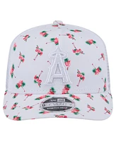 New Era Men's White Los Angeles Angels Flamingo Mesh Back 9SEVENTY Stretch-Snap Hat