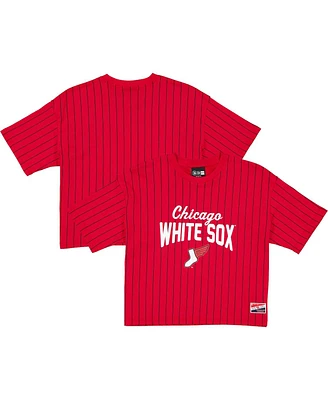 New Era Women's Red/Black Chicago White Sox 2025 City Connect Pinstripe T-Shirt