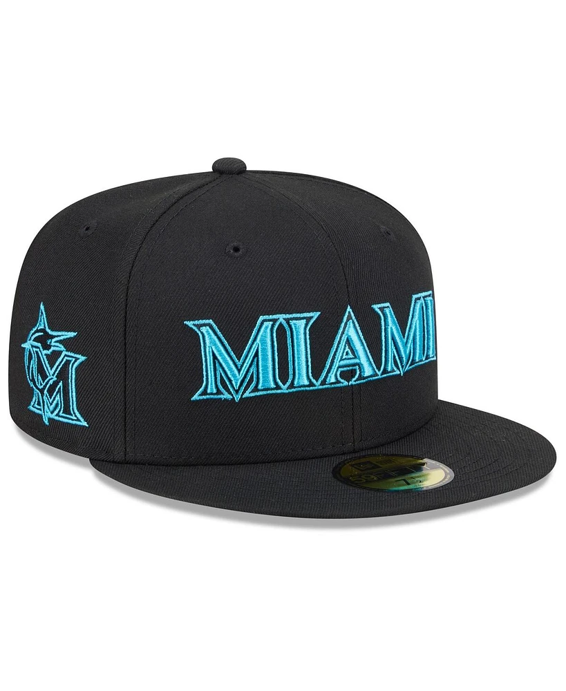 New Era Men's Black Miami Marlins 2025 City Connect 59FIFTY Fitted Hat